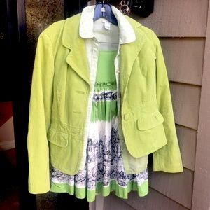 Anthropology Odille brand, size4cotton,jacket,lightcorduy,shirt see trugh cotton